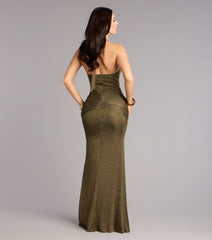 Monroe Metallic Knit Mermaid Formal Dress