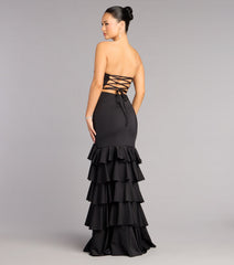 Cameron Ruffled High-Slit Corset Mermaid Dress