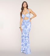 Emily Floral Open Back Formal Dress
