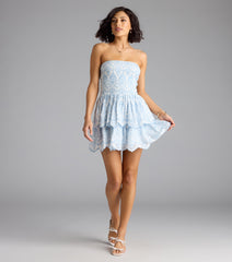 Pretty Plans Eyelet Tube Dress
