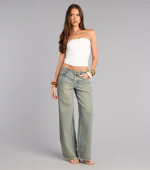 Plans Set Tube Button Crop Top