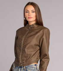 Off Duty Cool Faux Leather Jacket