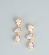 Polished Mood Faux Pearl Linear Earrings