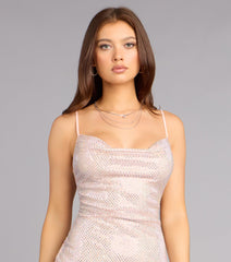Carissa Heat Stone Fishnet Mini Dress