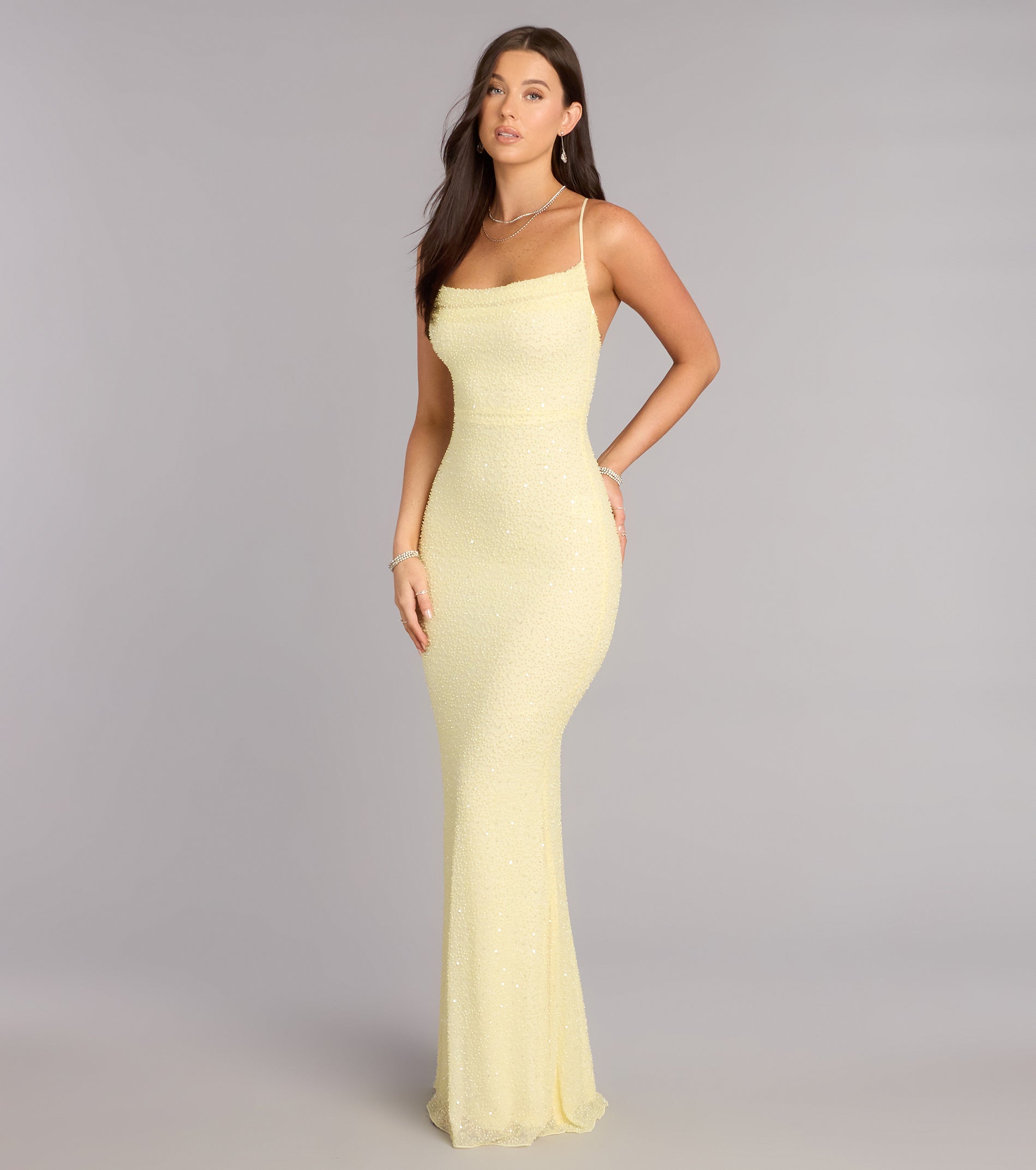 Meara Beaded Sequin Mermaid Formal Dress