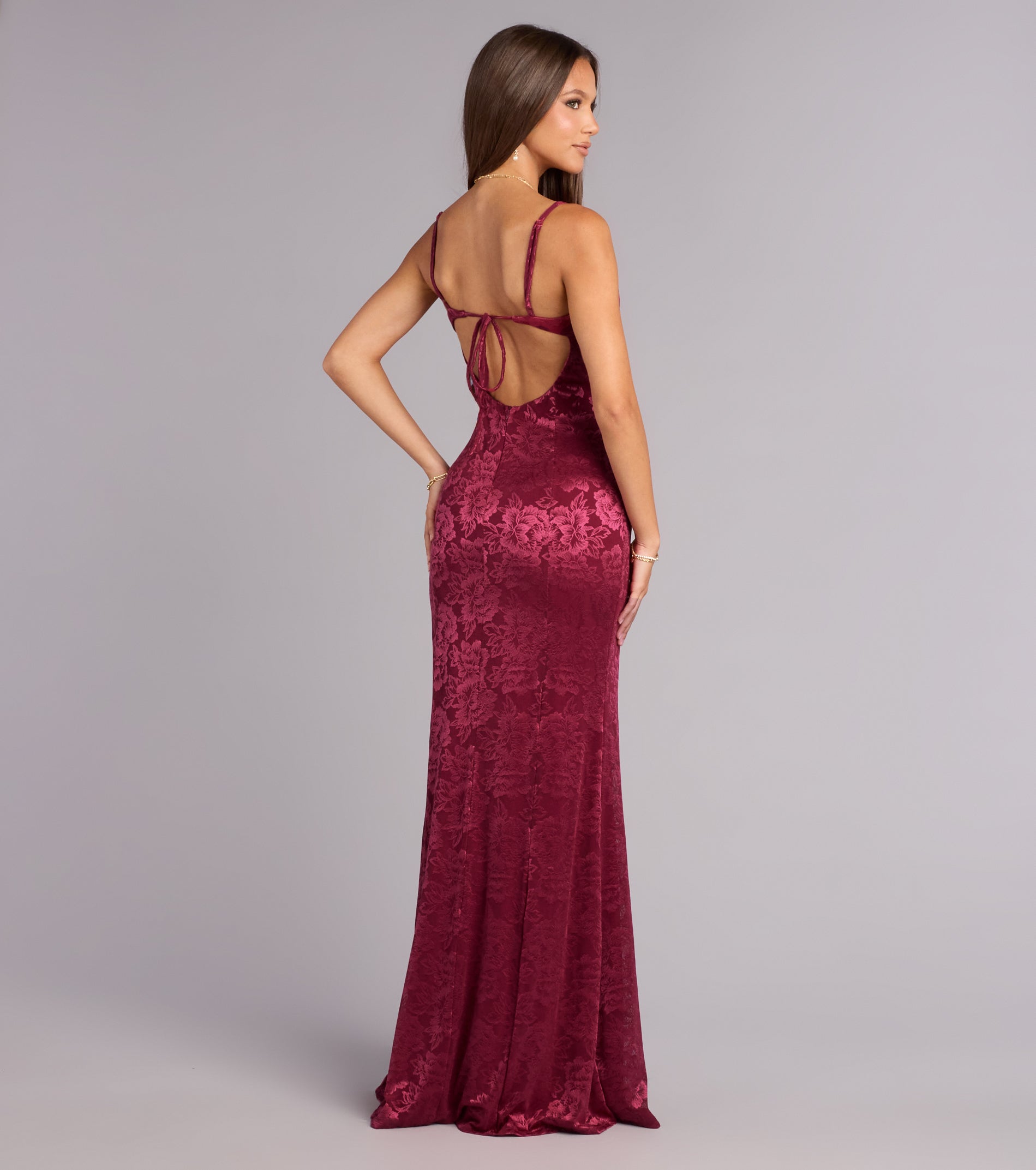Alex Floral Tie-Back Formal Dress