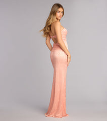 Averie Floral Lace Strapless Mermaid Dress