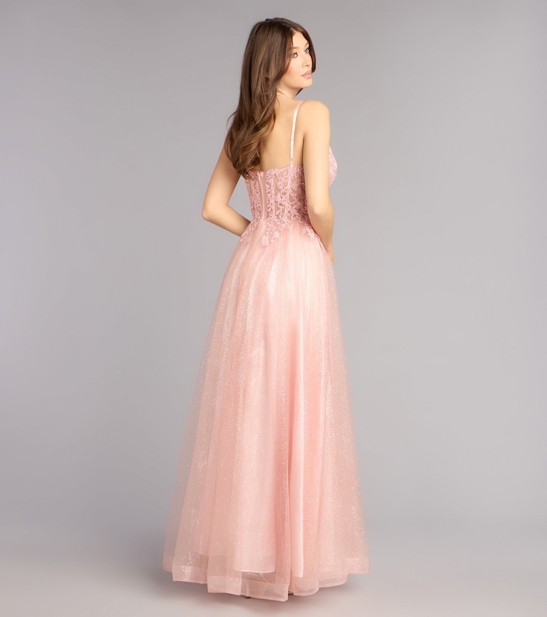 Lexi Glitter Corset A-Line Ball Gown