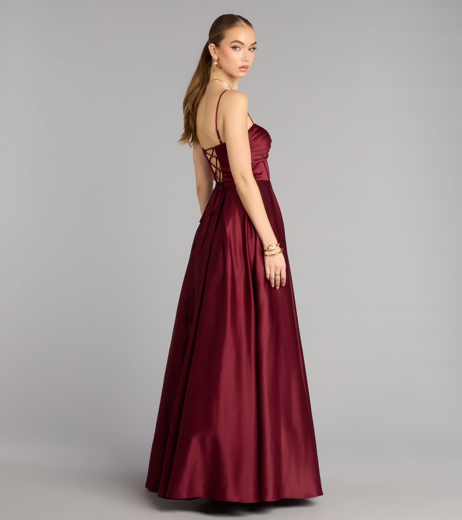 Gracelyn Satin Corset A-Line Gown
