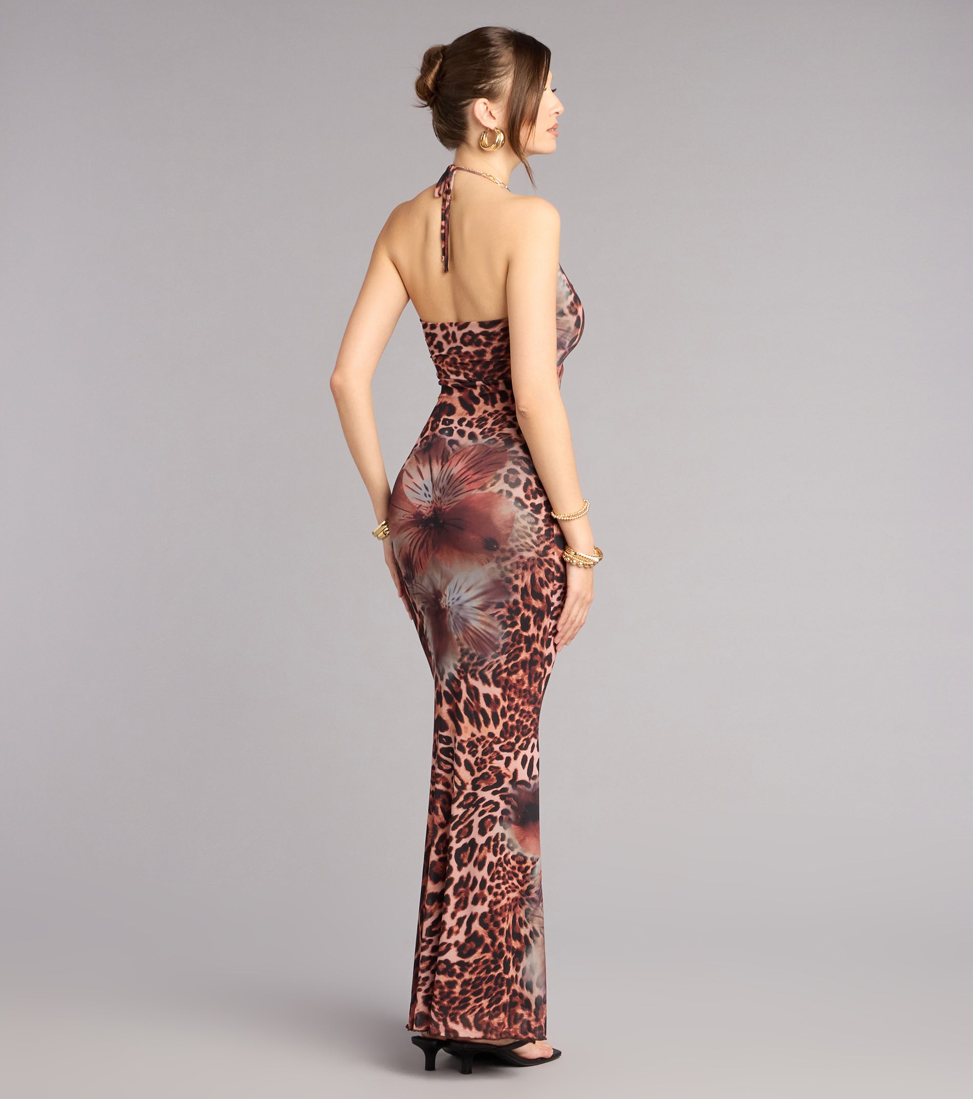 Wildly Fierce Leopard Floral Maxi Dress