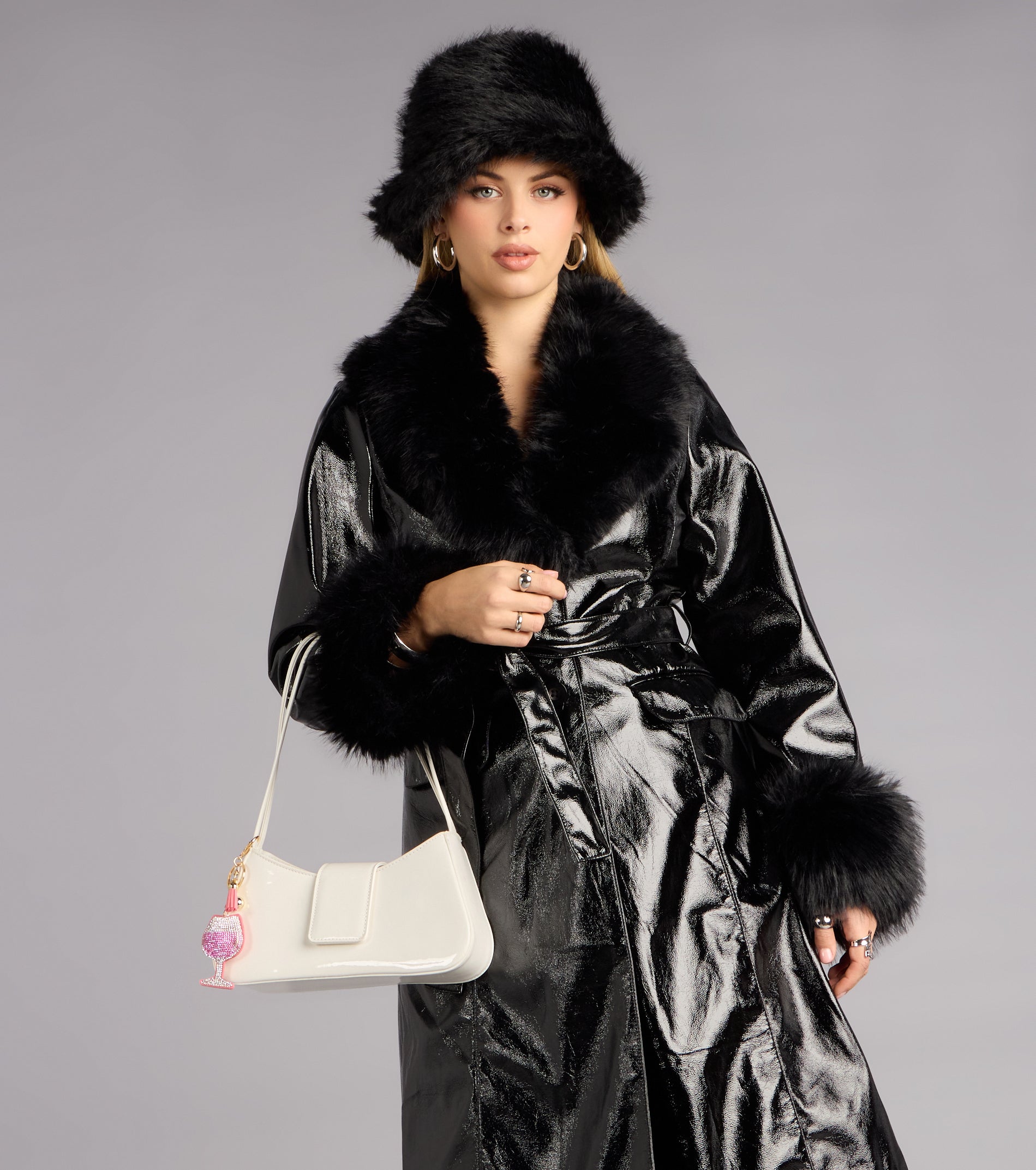 Sleek Shine Patent Shoulder Bag