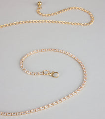 Soft Shine Dainty Rhinestone Chain Belt