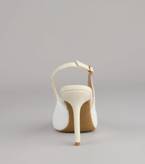 Sheer Chic Tulle Sling-Back Pumps