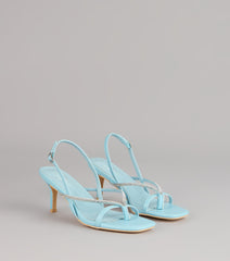 Icy Plans Rhinestone Thong Slingback Heels