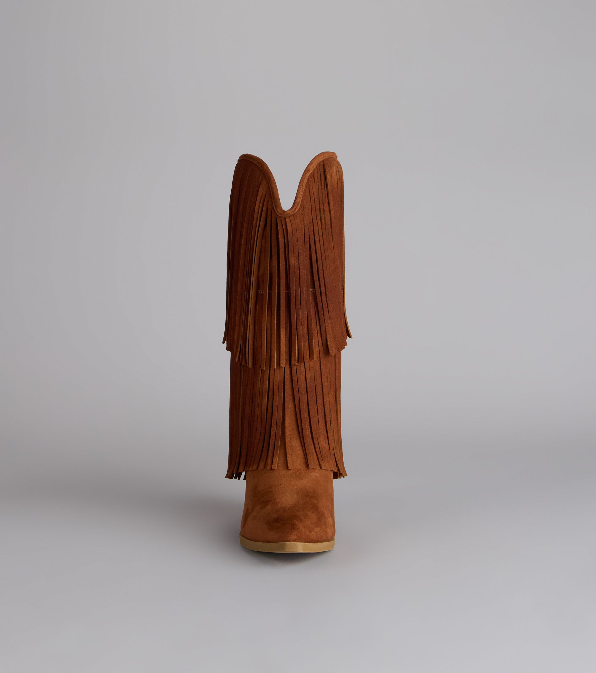 Catch A Vibe Faux Suede Fringe Boots